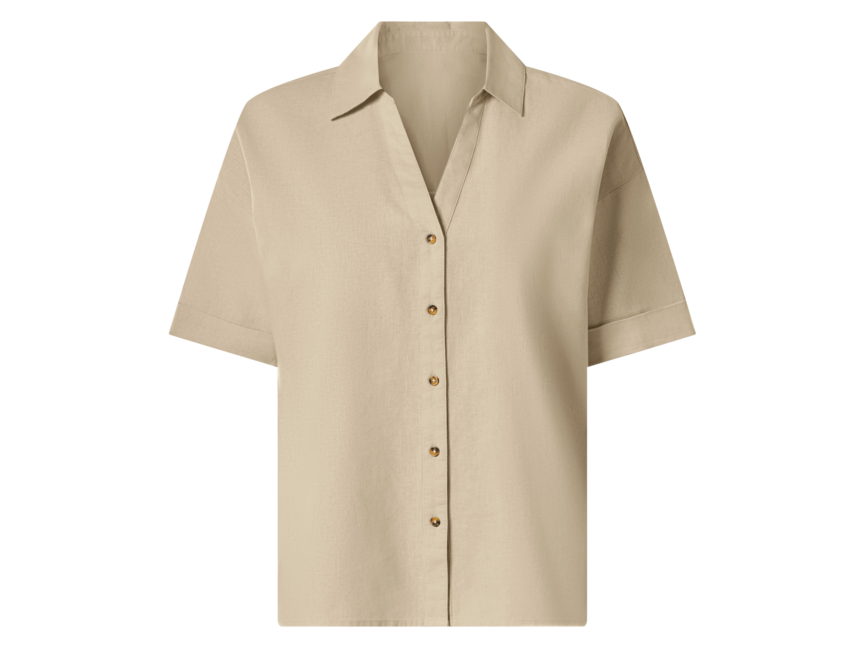 ESMARA Linnen dames blouse (Beige, M (40/42))