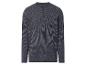 Donkergrijs Henley-shirt met lange mouwen voor heren, met getextureerde stof