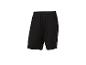 Zwarte heren sportshort met elastische tailleband en trekkoord.
