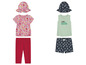 Twee sets kinderkleding met ananasprint en een 'Love Sunshine' top.