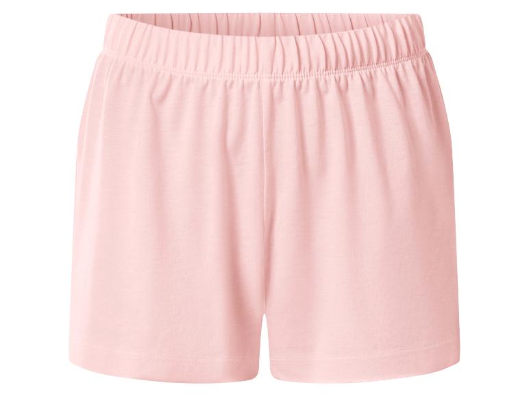 Lichtroze dames pyjamashort met elastische tailleband.