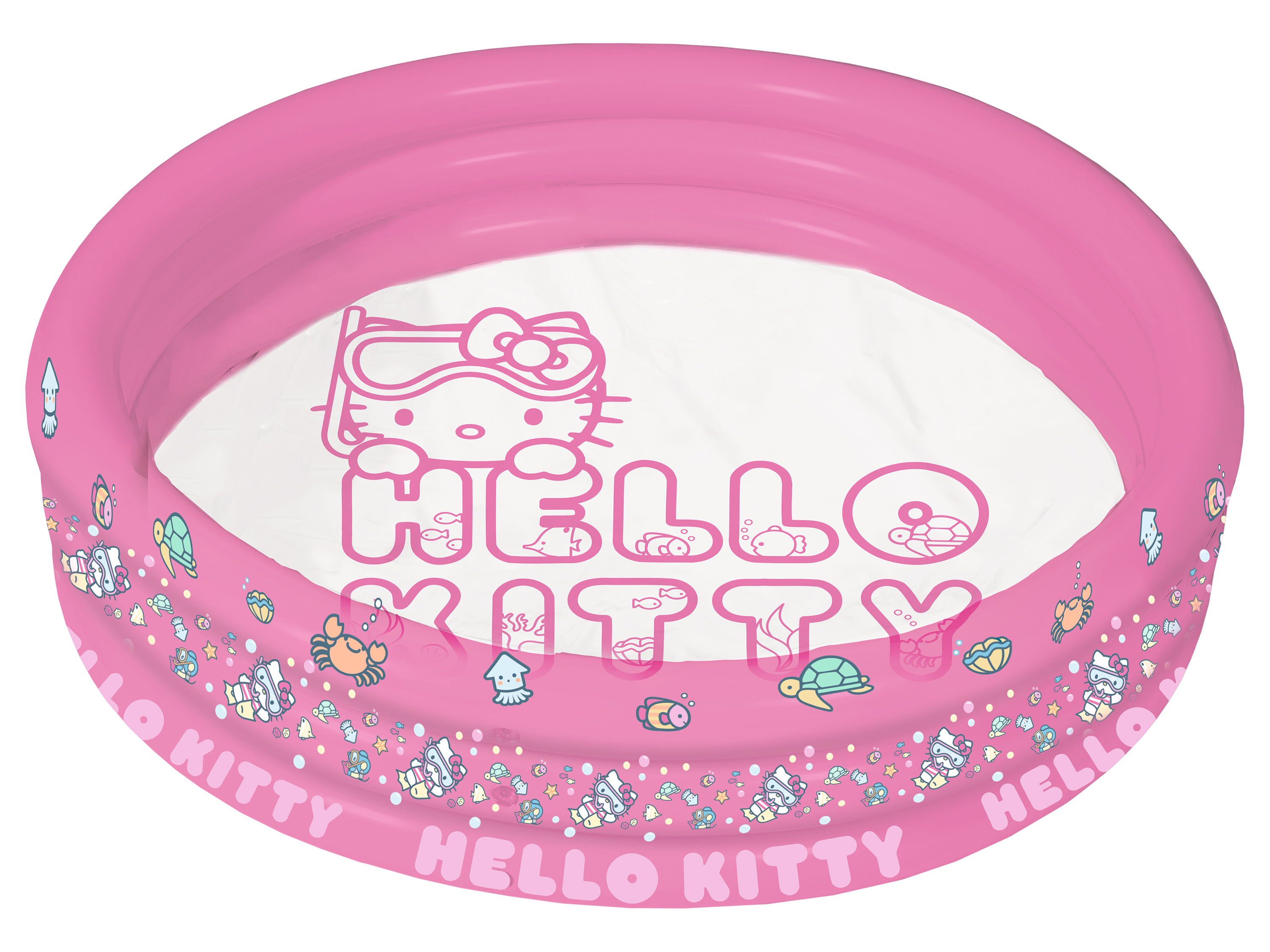 HELLO KITTY 3-Ring-Zwembad, roze transparant, 122 x 23 cm.