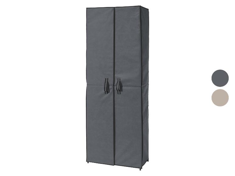 Stoffen kledingkast hoes, verkrijgbaar in donkergrijs en beige.