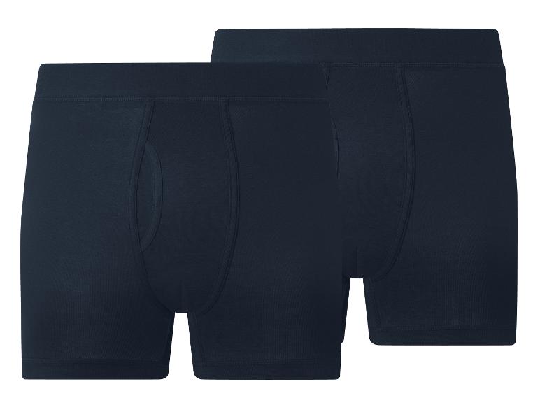 ESMARA MEN 2-pack donkerblauwe fijnrib boxershorts met gulp.