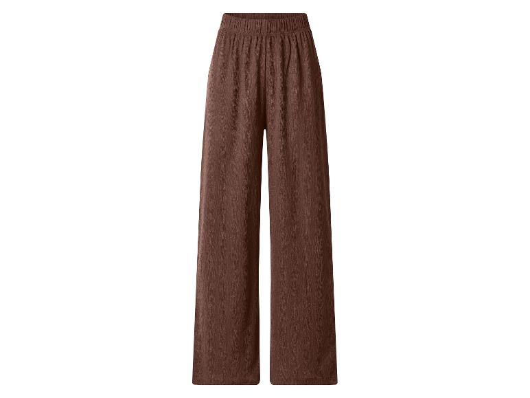 Bruine wijde broek met elastische tailleband