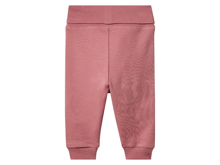 Roze baby joggingbroek met geribbelde tailleband en manchetten