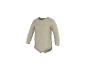 Beige baby romper met lange mouwen.