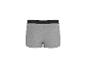 Grijze herenboxershort met zwarte tailleband, achteraanzicht.