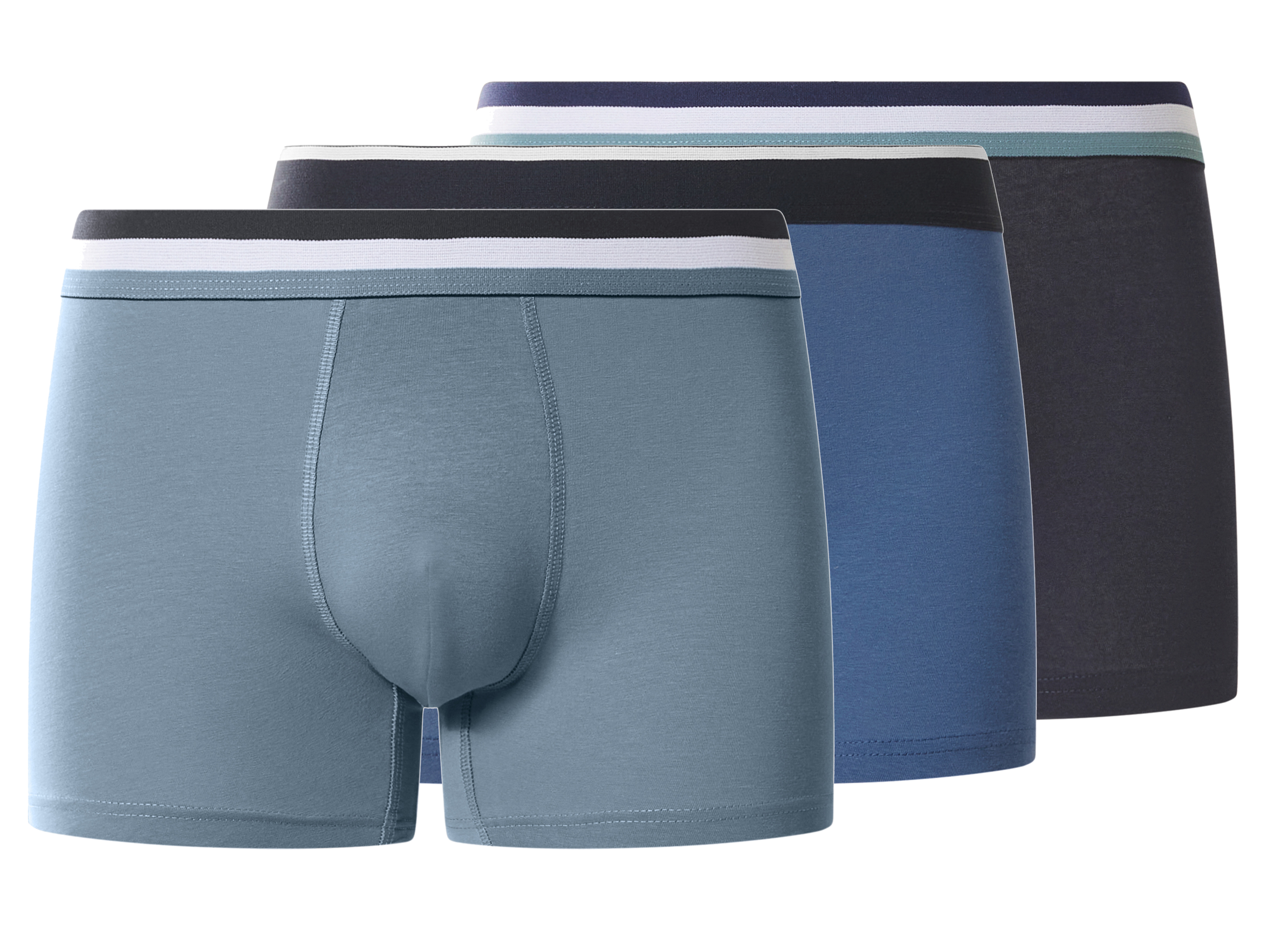 esmara Men Set van 3 heren boxers (Marineblauw/blauw/lichtblauw, L)