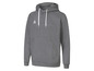 Een grijze Adidas hoodie met witte accenten.