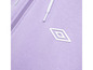 Lila roze hoodie met witte rits en logo van Umbro.