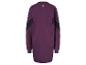 Paarse sweaterjurk van Jette Sport met zwarte details.