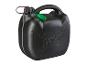 Zwarte benzine jerrycan 10L met tuit.
