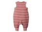 Roze en witte gestreepte baby romper.