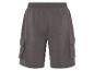 Donkergrijze cargo shorts van sweatstof.