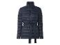 Donkerblauwe dames pufferjas met riem