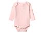 Roze babyromper met lange mouwen