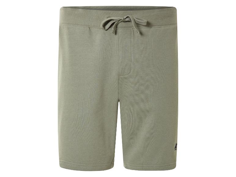 Kaki groene jogging shorts met trekkoord.