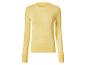 Gele trui met lange mouwen en ronde hals met geribbelde manchetten en zoom