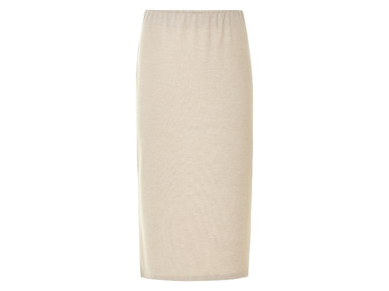 Lange lichtbeige rok.