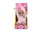 Bayer Funny Baby eenhoornpop in een roze en gele doos, 30 cm hoog, voor 10 maanden+