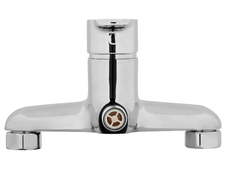 Verchroomde badkamerkraan, mengkraan.