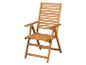 Houten opvouwbare tuinstoel met hoge rugleuning en armleuningen