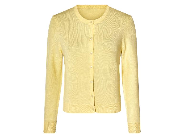 Lichtgele cardigan met knopen.