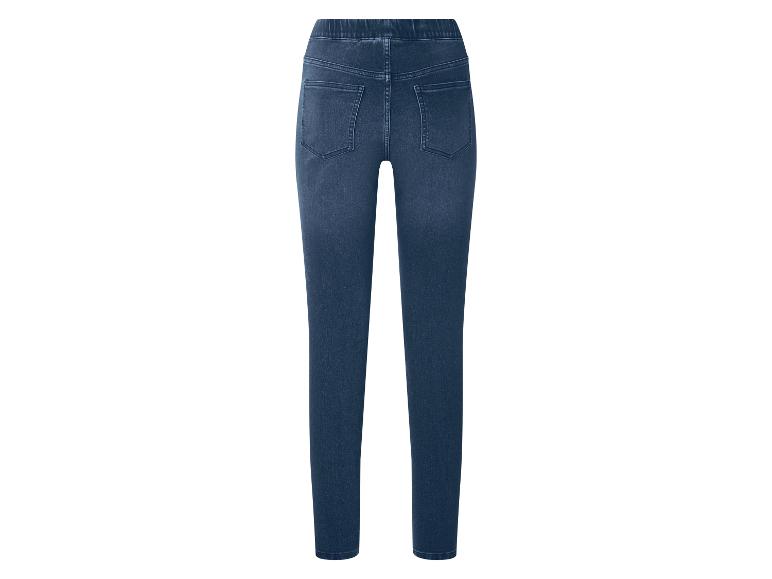 Donkerblauwe damesjeans met elastische tailleband