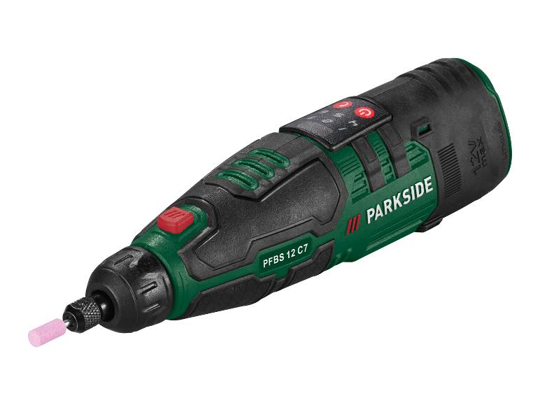 Draadloos roterend gereedschap met slijphulpstuk, 12V.