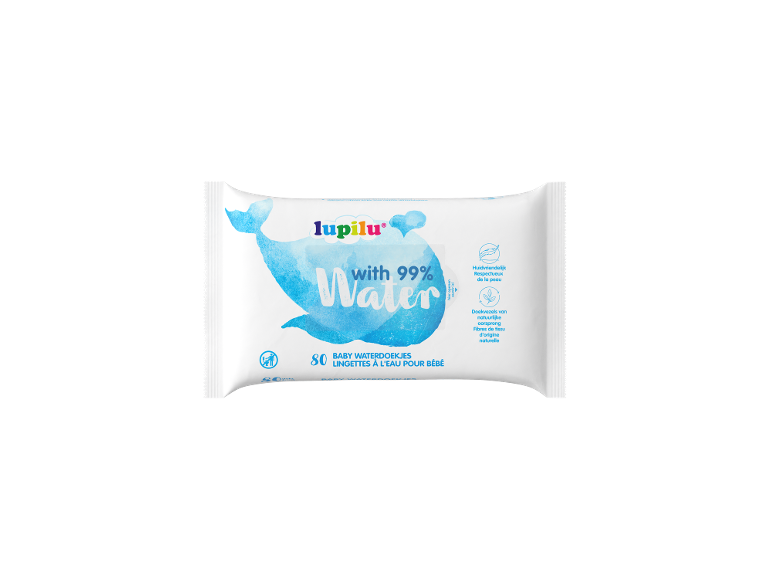 Lupilu baby waterdoekjes met 99% water, 80 stuks