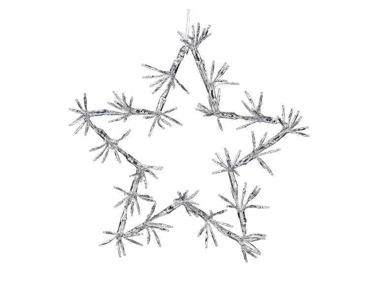 Zilveren decoratieve ster met LED-verlichting, voor Kerstmis