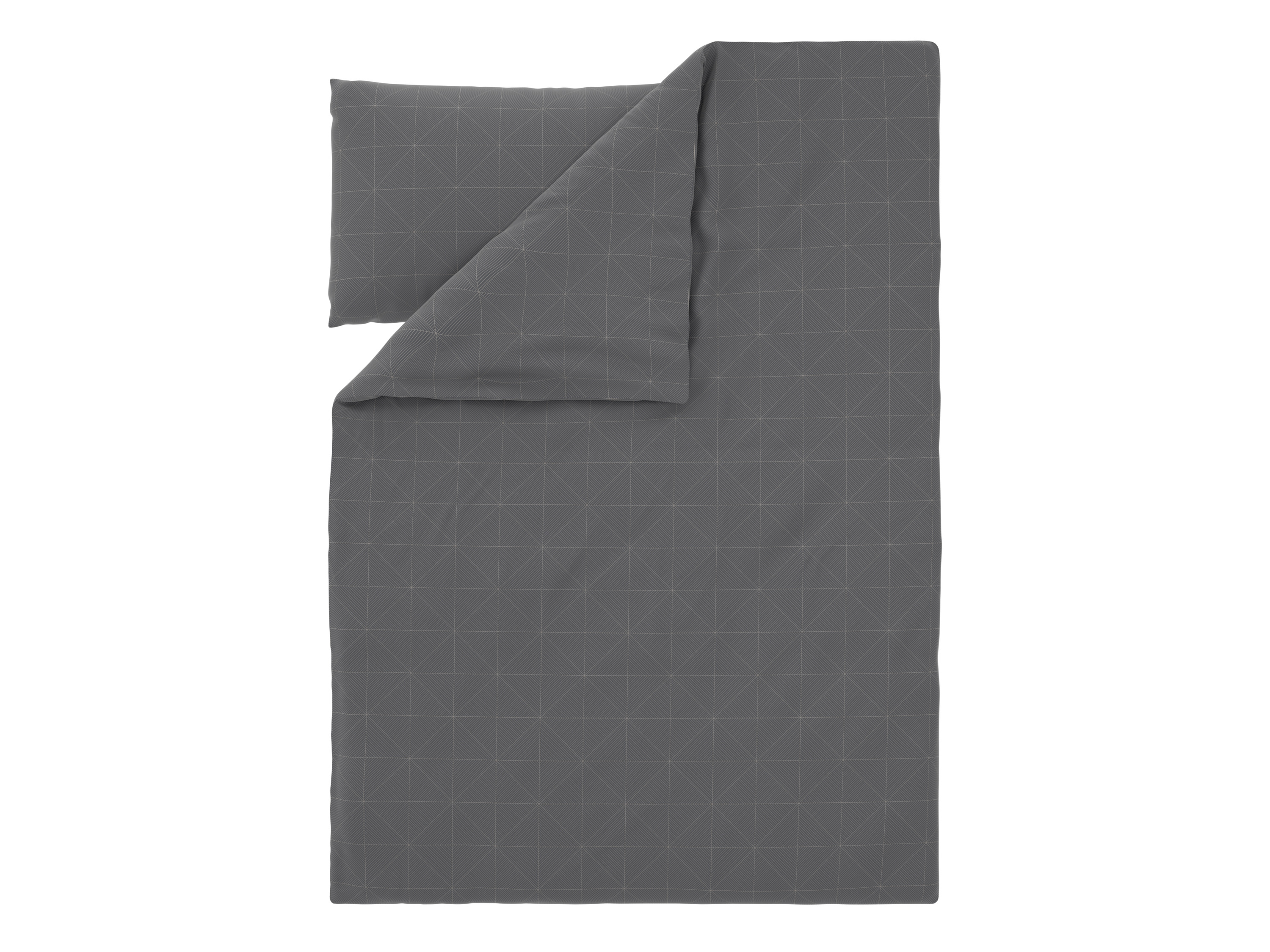 LIVARNO Satijnen dekbedovertrek 140 x 200 cm (Geometrisch/antraciet)