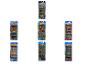 Zes Hot Wheels auto's in verpakkingen met verschillende thema's, zoals Nightburnerz, HW Getaways, HW Flames en Retro Racers.