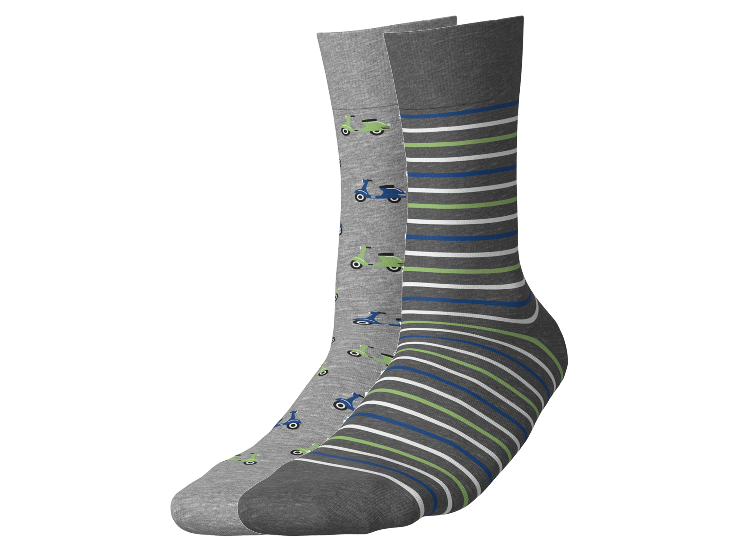 esmara 2 Paar sokken (Auto's/strepen, 39-42)