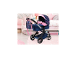 BAYER DESIGN Combi poppenwagen Xeo Deluxe Set in blauw en roze met sterrenpatroon in een kinderkamer