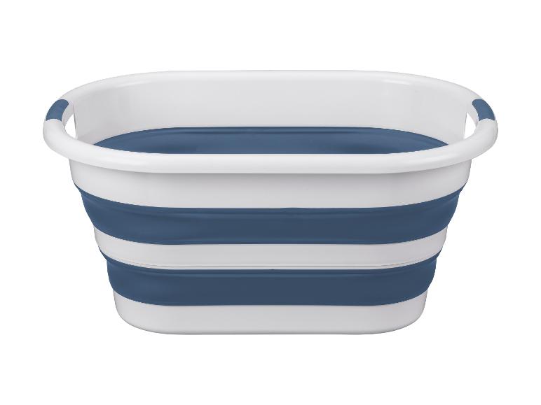 Opvouwbare wasmand in wit en blauw
