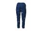 Blauwe meisjesjeans met witte strikjesprint, achteraanzicht.