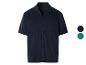 Kort mouw overhemd, Cubaanse kraag, verkrijgbaar in donkerblauw en turquoise.