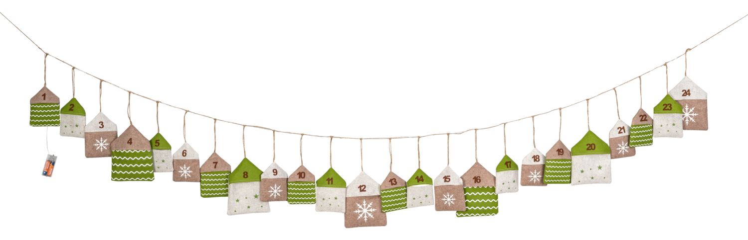 LIVARNO LED-adventskalender-lichtsnoer (Huisjes)