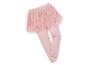 Roze leggings met een tule rokje met sterren en hartjes.
