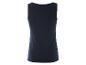 Donkerblauw topje zonder mouwen, achterkant.