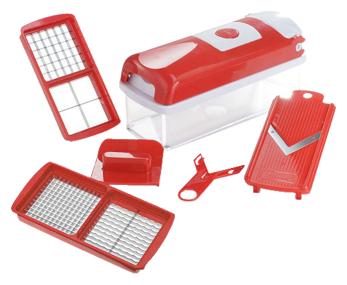 GENIUS NICER DICER Groentesnijder Smart set, 6-delig (Rood)