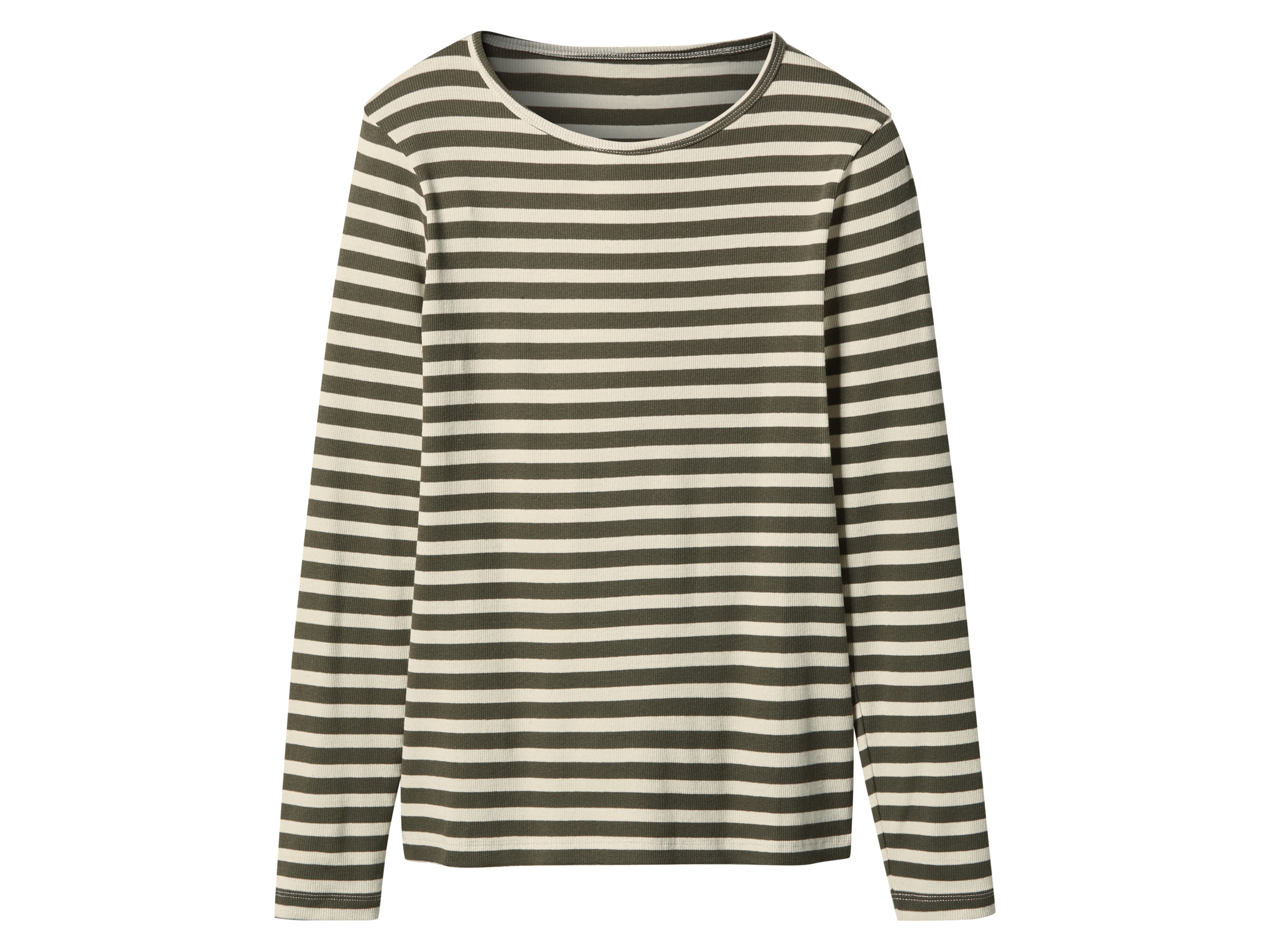 esmara Dames longsleeve (olijf/wit, XS (32/34))