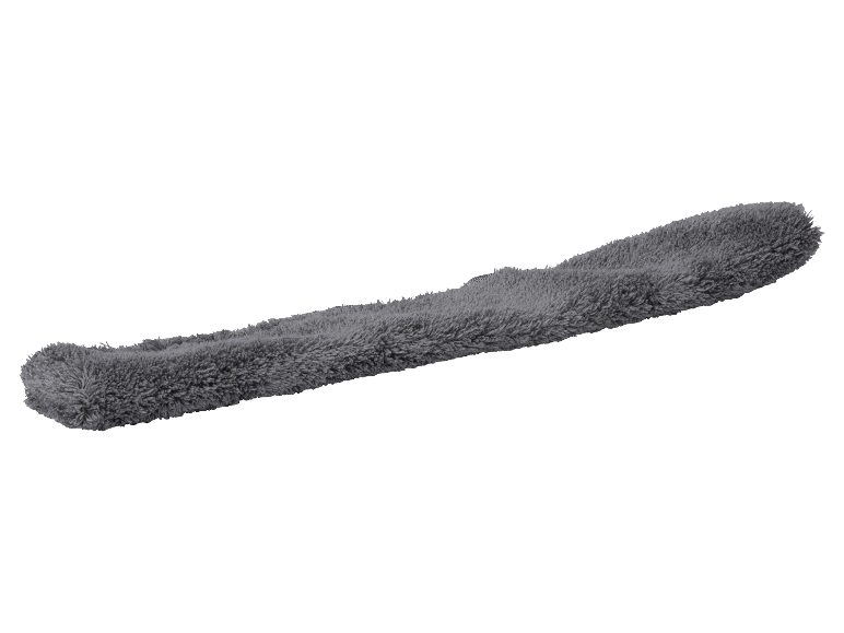 Een grijze microvezel raamwisser.