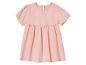 Roze meisjesjurk met korte mouwen.