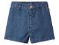 Blauwe denim shorts voor kinderen met elastische taille en houten knoop