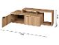 Houten tv-meubel met deur en plank, afmetingen 122x45x38cm.