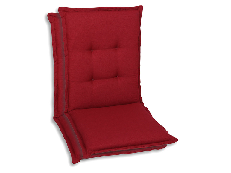 GO-DE Textil Tuinstoelkussens (Kersenrood, Stoelkussens voor stoelen met een normale rugleuning)