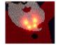 Rood-witte gebreide trui met heldere LED-lampjes